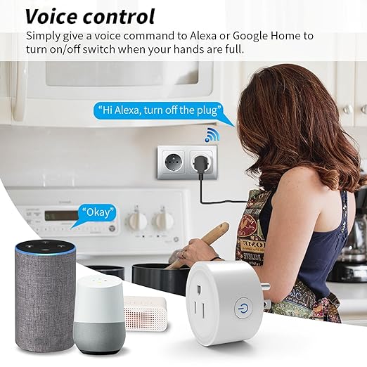 Mengshen 2 Pack Smart Plug 16A Smart Outlet WiFi Socket with Tuya App Remote Control Compatible with Alexa Google Home 16A Smart Life Plug with Timer Function 2.4GHz WiFi Only