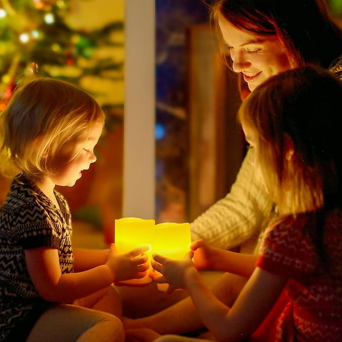 LED Flickering Flameless Candles with Color Changing, Remote Control and Auto-Off Timer, 100 Hours Working Time, Battery-Operated.Multi-Color