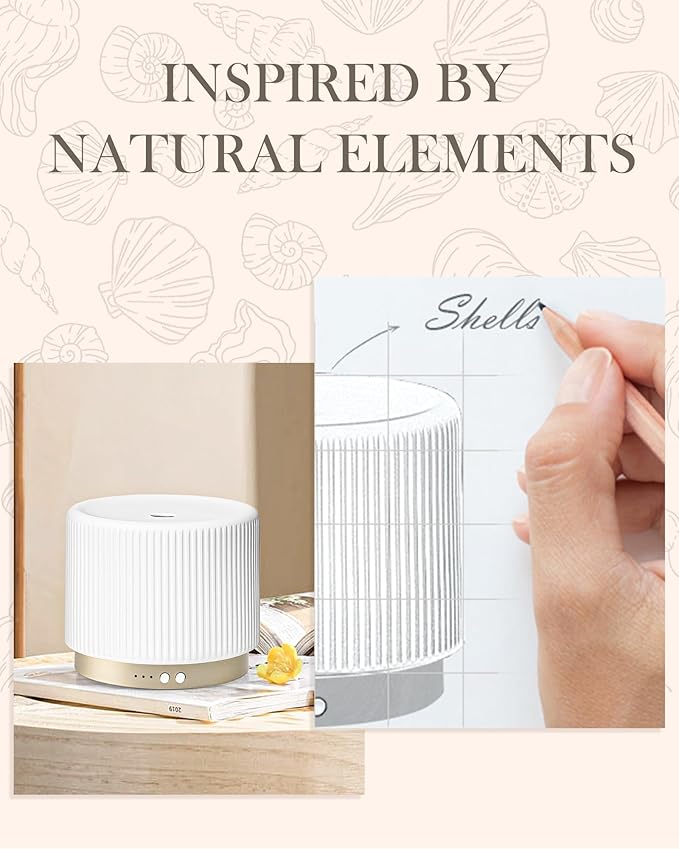 Essential Oil Diffuser -280ml Ceramic Diffuser for Large Room&Commercial Use, 2.4MHz Cool Mist Humidifier & Independent Decorative Light & Aromatherapy Diffuser, Pulse&Continuous Mist, Timer, Auto-Off