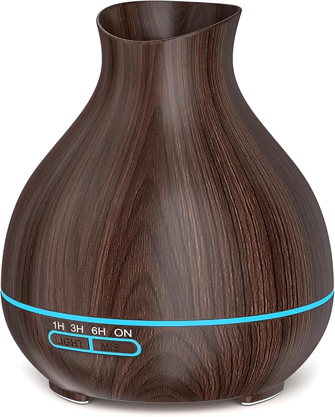 BZseed Aromatherapy Essential Oil Diffuser, 550ml Ultrasonic Fragrant Oil Large Room Humidifier, Diffusers for Home with Timer and Waterless Auto-Off, 7 Color LED Lights,Cool Mist Humidifiers