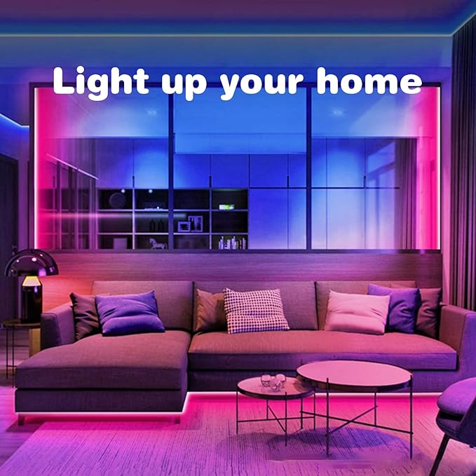 KSIPZE LED Lights, RGB LED Lights for Bedroom, Smart APP Control LED Strip Lights, Music Sync, DIY Multiple Colors, Flexible Color Changing LED Strip Lighting for Home Room Decor (99FT)