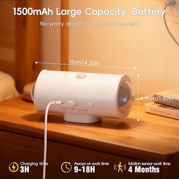 LED Wireless Wall Sconce with Remote, 16 Colors Changing, Motion Sensor Light Indoor, Dimmable, 1500mAh Rechargeable Battery Operated Wall Sconces for Hallway, Stair, Bathroom, Bedroom