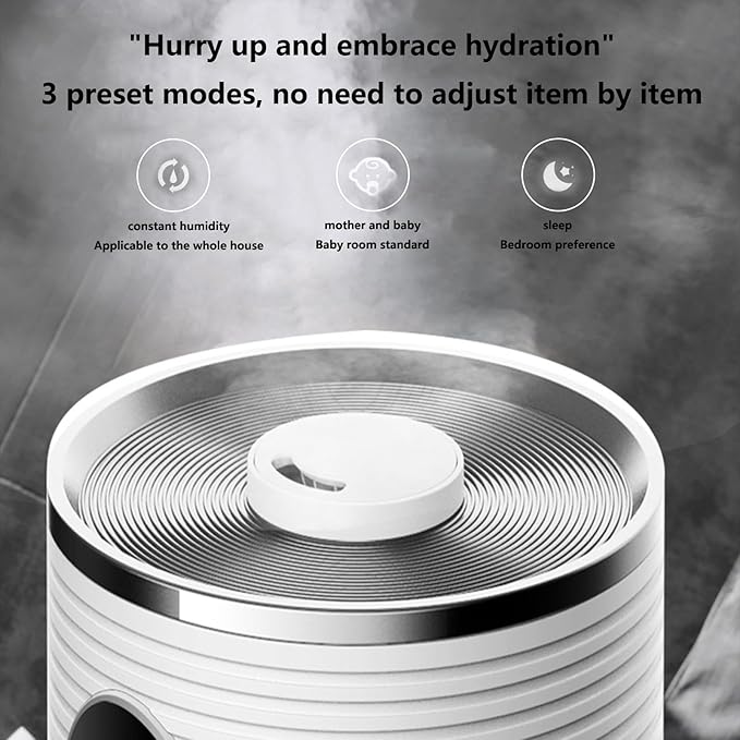 Floor-standing Air Humidifier for Home Living Room and Bedroom with Water Pump Smart WIFI Humidifier Large Capacity Large Mist Volume UV Purification Atomizer (White)