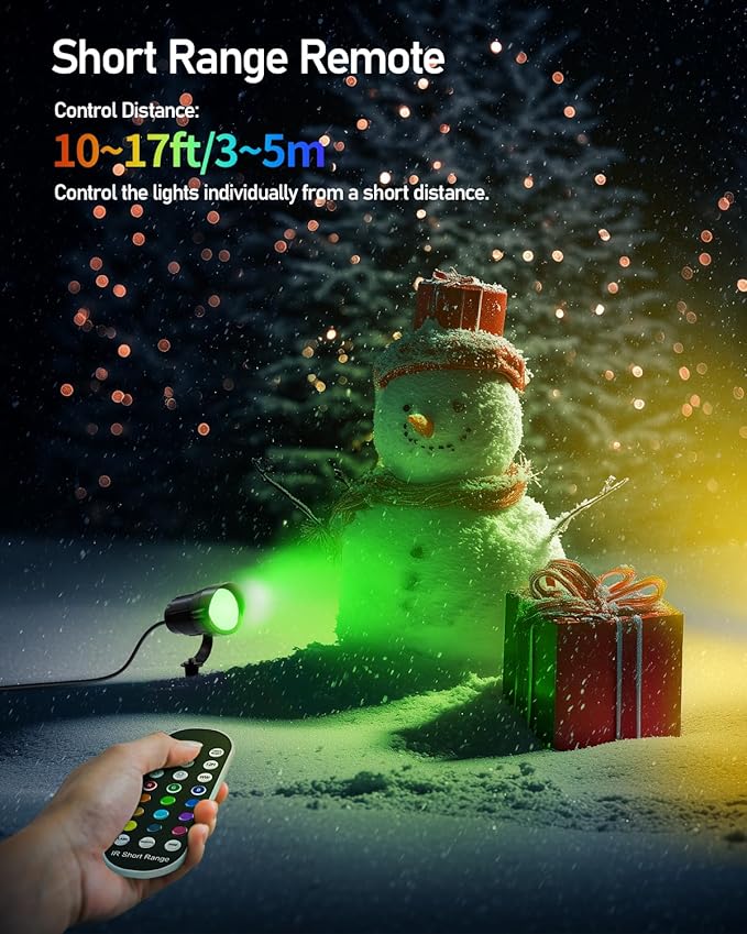 HIBOITEC RGBW Spotlights 12W with Plug Remote 1Pack