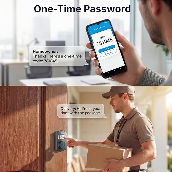 WiFi Smart Lock, Fingerprint Keyless Entry Door Lock, Built-in Wi-Fi Keypad Deadbolt for Front Door, Easy Installation, App Remote Control, Auto Lock