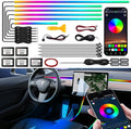 Dreamcolor Acrylic Interior Car Light with Wireless APP, RGB 18 in 1 Car Ambient Lighting Kits with 175 inches 600 LEDs, 16 Million Colors Sound Activated Car Neon Lights
