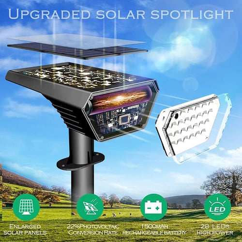 10 Pack Solar Spot Lights Outdoor,Auto On/Off Solar Lights Outdoor Waterproof IP65,2-in-1 Solar Powered Outdoor Landscape Lighting,Solar Lights for Outside Yard Garden Pathway (Cool White)