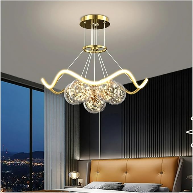 Modern Living Room Warm Bedroom Dining Room Chaner Led Indoor Lighting Nordic Creative Decorative Bright Lamps,Modern (3 Colors Changeable D80cm)