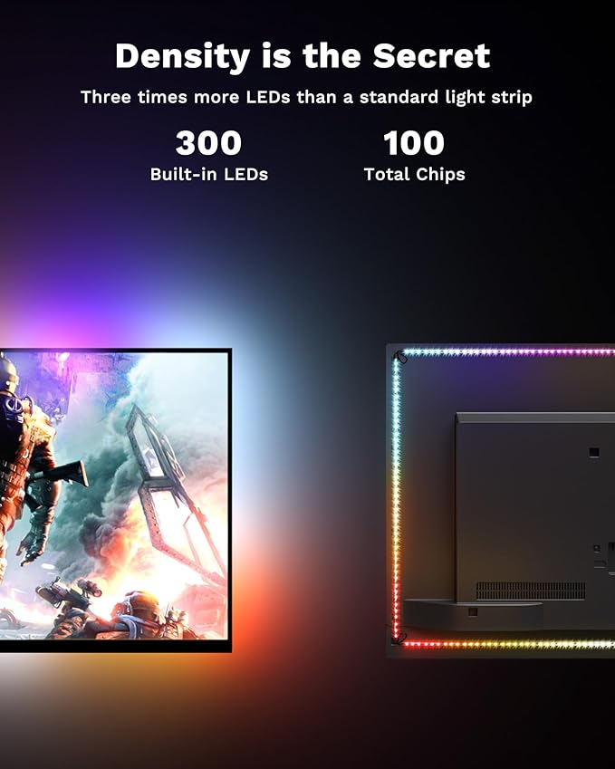 Lytmi Fantasy 3 TV Backlight Kit HDMI 2.1 with Sync Box Wi-Fi for 65-70 inch 8K 60Hz Color Lights Compatible Alexa and Google Assistant, App Control, Music RGB (Red, Green, Blue) LDD21