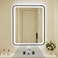 28x40 Inch Black Framed LED Bathroom Mirror with Lights,Smart Bathroom Mirror,Motion Sensor,Tempered Glass,Anti-Fog,Stepless Dimmable & 3 Colors,Memory,Vanity Mirror for Wall