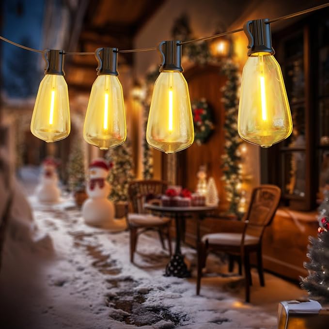 DAYBETTER 120ft Extra Long Outdoor String Lights,2700K 40 Shatterproof ST38 Bulbs Commercial Grade Weatherproof String Lights for Outside Patio, Garden, Backyard & Parties
