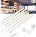 V4light Under Cabinet LED Lighting, 6 Pack Ultra Slim Aluminum Light Bars, Plug-in Kitchen Lights with Touch Dimmer, Dimmable 2700K–6500K, Linkable for Closet, Shelf, Display Cabinet