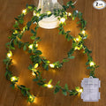 String Lights 2 Pack Artificial Ivy Vines with Lights 8 Light Modes Each 6.5Ft 20 LED Fake Vines with Fairy Lights Green Leaves Vines String Lights for Bedroom Room Garden Party Decor