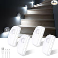 4 Pack Rechargeable Motion Sensor Stair Lights Indoor, Motion Activated Night Light Led Battery Powered Portable Automatic Wireless Stick On Lamp for Step Hallway Closet Under Cabinet