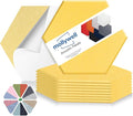 Mollywell Hexagon Acoustic Panels 14x12 - Reduce Echo & Reverb, Noise Blocking Wall Tiles for Studio & Creative Space, Yellow Sound Absorbing Panels