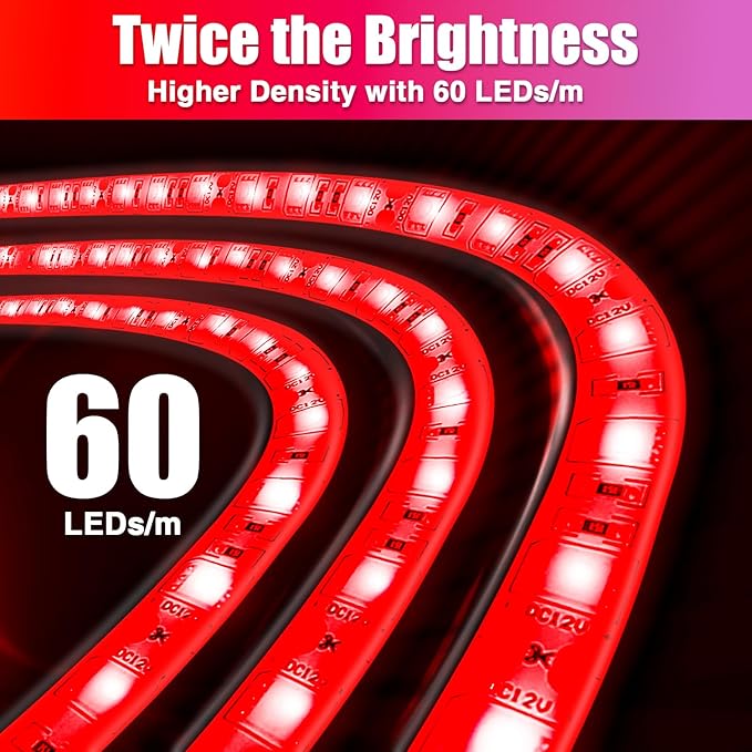 LED Boat Lights 32.8ft (2 Rolls of 16.4ft), LED Boat Strip Lights, Waterproof Boat Interior Light, Pontoon, Bass Boat, Kayak, Jon Boat, Cabin, Deck, Boat Navigation Lights(Red)
