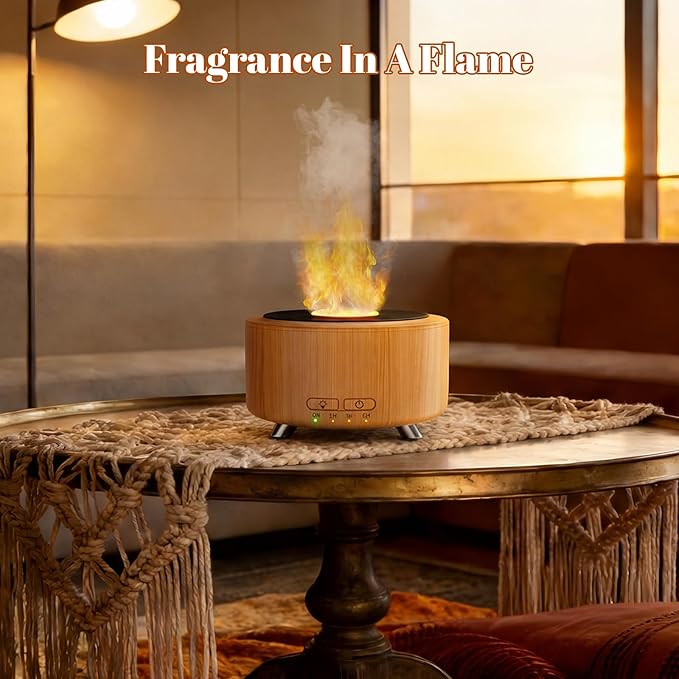 Essential Oil Diffuser for Home, 500 Aromatherapy Diffuser Oil Machine for Office Room Yoga, Aroma Diffuser with Auto-Off Function, 9 Colors LED Night Light, Light Wood