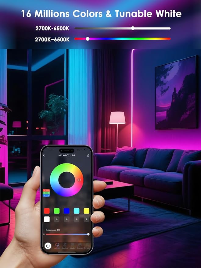 5V Low-voltage Smart LED Light Bulb, Dimmable E26 Screw Base Bulb with Remote Control, 72 Colorful Beads 16 Million Colors 10W Light Bulb with APP Control & Music Sync & Timer for Bedroom Lamp(2-Pack)