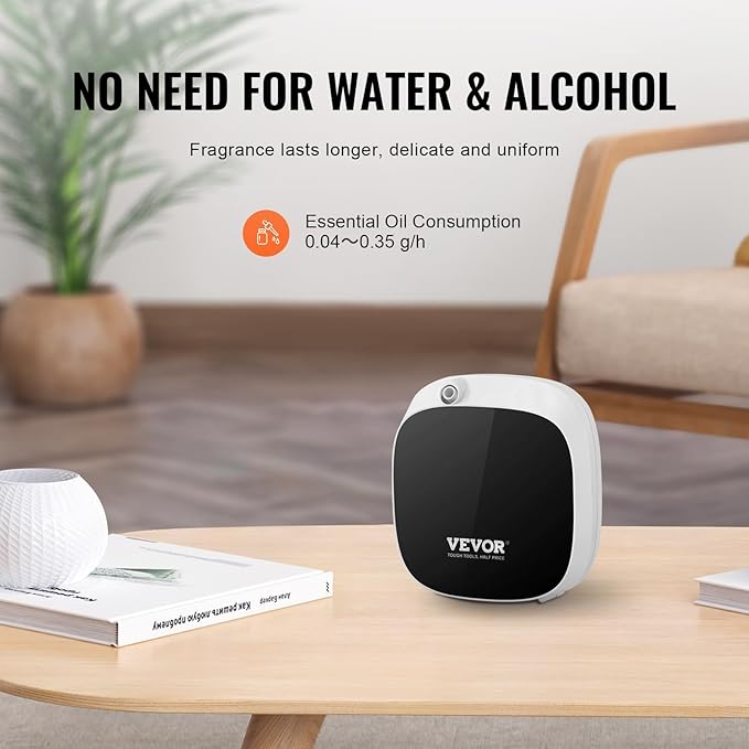 VEVOR Scent Air Machine for Home, 100ML Smart Essential Oil Diffuser with Cold Air Tech, Waterless Scent Air Diffuser with USB & Battery Powered, Cover Up to 1000 Sq.Ft for Living Room, Bath Room, Spa