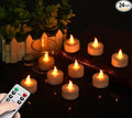 LED Tea Lights with Remote Control: Battery Operated Realistic and Bright Flickering Long Lasting 400+Hours Flameless Candles for Home Decor Holiday Wedding Party Valentine's Day(24Pcs WarmYellow)