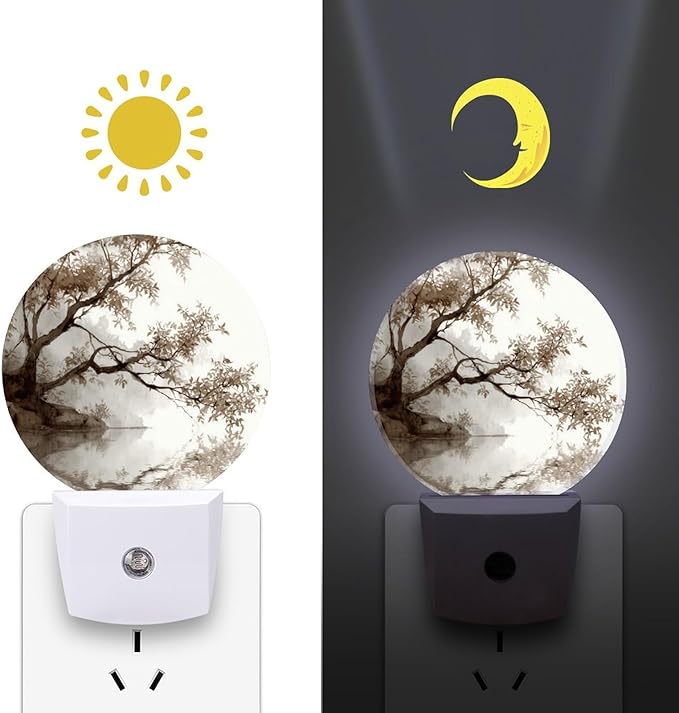 Night Lights Plug Into Wall, Misty Wash LED Smart Light Sensor Night Light Auto Dusk to Dawn for Hallway, Bedroom, Bathroom, Stairway