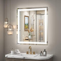 OKPAL 28x32 Lighted Bathroom Mirror, Anti-Fog LED Bathroom Mirror, Bathroom Mirror with Lights, Dimmable Lighted Vanity Mirror, Shatterproof, ETL Listed, Horizontal/Vertical