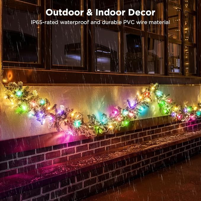 100ft Color Changing Christmas String Lights, 300 LED Twinkle Fairy Lights String Waterproof, 200+ Scene Modes, Smart App & Remote for Indoor Outdoor Christmas Tree Xmas Bedroom Patio Decor