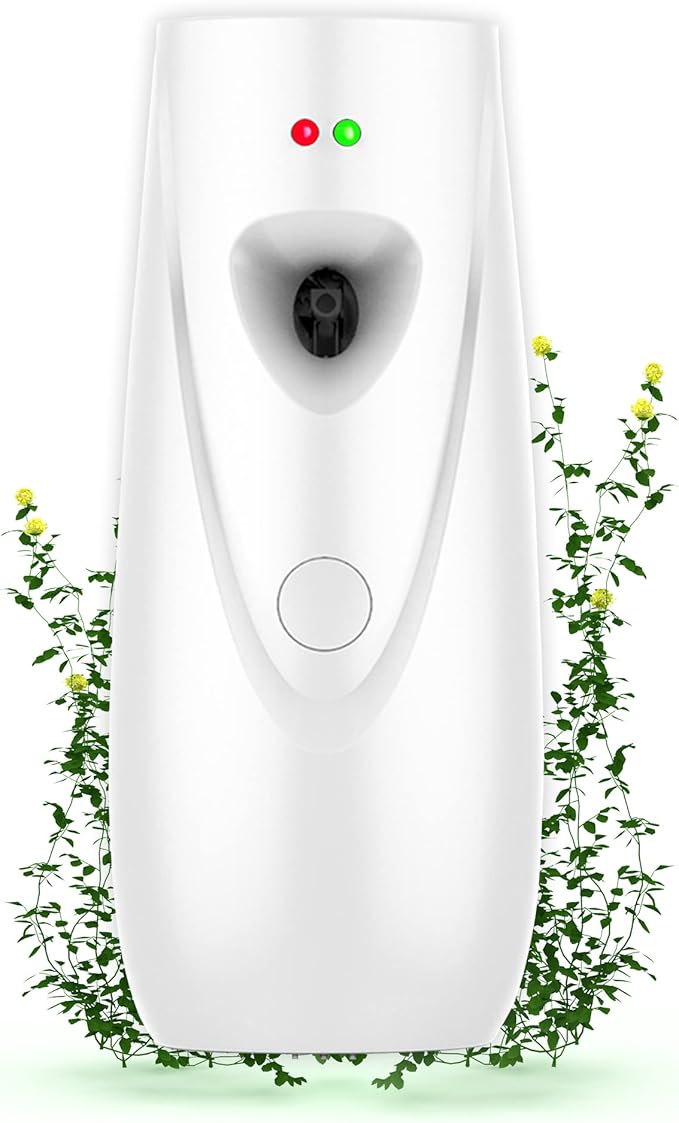 Automatic Air Fragrance Dispenser Home Wall-mounted Aerosol Spray Air Freshener for Home Offices Schools Restaurants Hotels Commercial Place (White 1103)