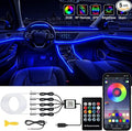 Interior Car LED Strip Lights with Wireless APP and Remote Control, RGB 5 in 1 Ambient Lighting Kits with 236 inches Fiber Optic, 16 Million Colors Car Neon Lights, Sync to Music