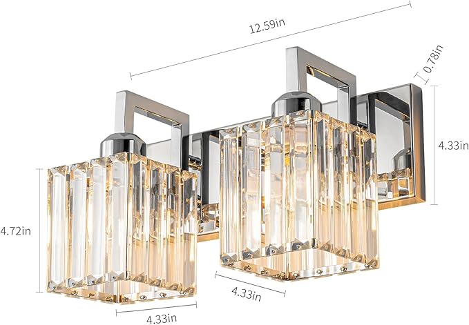 19.5" KnurledBrassWallSconcesSetof2,BronzeBathroomVanityLightFixtureswithWaterRipplesGlassTube,ModernLampforBedroom,LivingRoom,Hallway,Staise,Mirror,Kitchen
