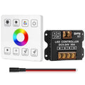 HOUHUI RF Touch Panel RGB LED Controller Kit, RGB LED Strip Lights Controller with RF Wireless Remote, Dimmable Wall-Mounted Touch Panel Controller for 5V 12V 24V 4-PIN 5050 2835 3535 Light Strips COB