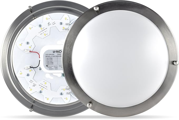 LUXRITE LED Flush Mount Ceiling Light, 10 Inch, Dimmable, 4000K Cool White, 1000 Lumens, 14W Ceiling Light Fixture, Energy Star & ETL - Perfect for Kitchen, Bathroom, Entryway, and Closet