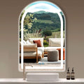30 x 20 Inch LED Arch Mirror with Lights AntiFog 3 Color Adjustable Brightness Frontlits 30" Arched Lighted Vanity Mirror for Bathroom Wall Mounted Makeup Tabletop Smart Arch Light up Mirrors