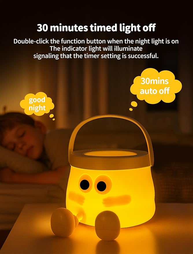 Night Light for Kids, Portable Handheld Night Lamps, Nursery Night Lights, Cute Sleep Nightlight, Dimmable Bedside Lamp, Gifts for Kids Teens Adults, Room Decor