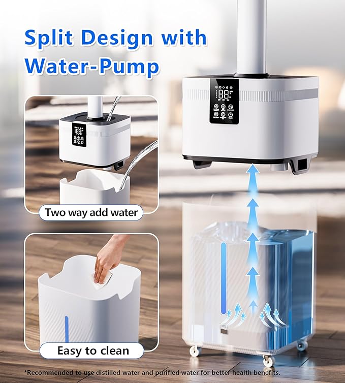 30L/7.93Gal Commercial Humidifier for Large Room 4200 sq ft, 3000mL/H Whole House Humidifiers with Supersized Cool Mist,Quiet Humidifiers for Bedroom, Home,Office, Plants, Warehouse