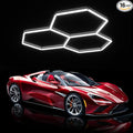 JTT Hexagon Garage Lights,16Pack 128W LED Garage Hexagon Lights,3 Grids 6500K Super Bright Car Detailing Ceiling LED Shop Light for Warehouse Workshop Gym Exhibition Hall Basement Car Care