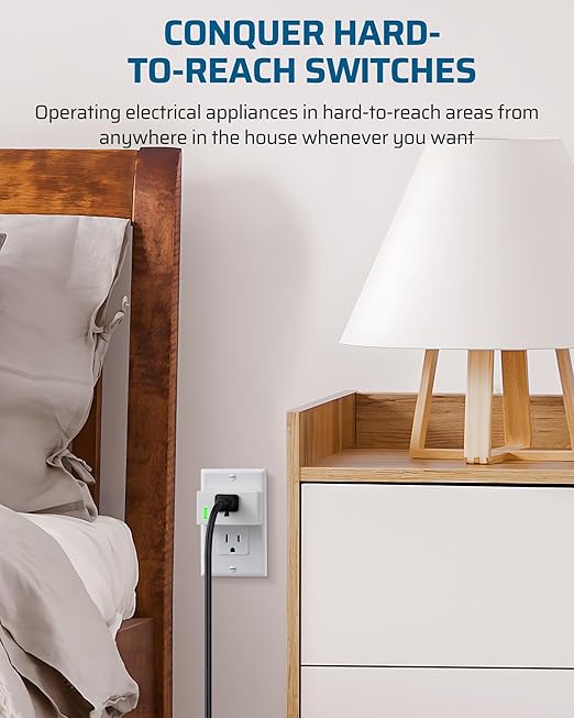 DEWENWILS 200FT Range Remote Control Outlet, No Interference Strong Signal, Indoor Wireless Outlet Switch for Lamps, Fans, Lights, 15A/1800W, ETL Listed (5 Outlets + 2 Remotes)