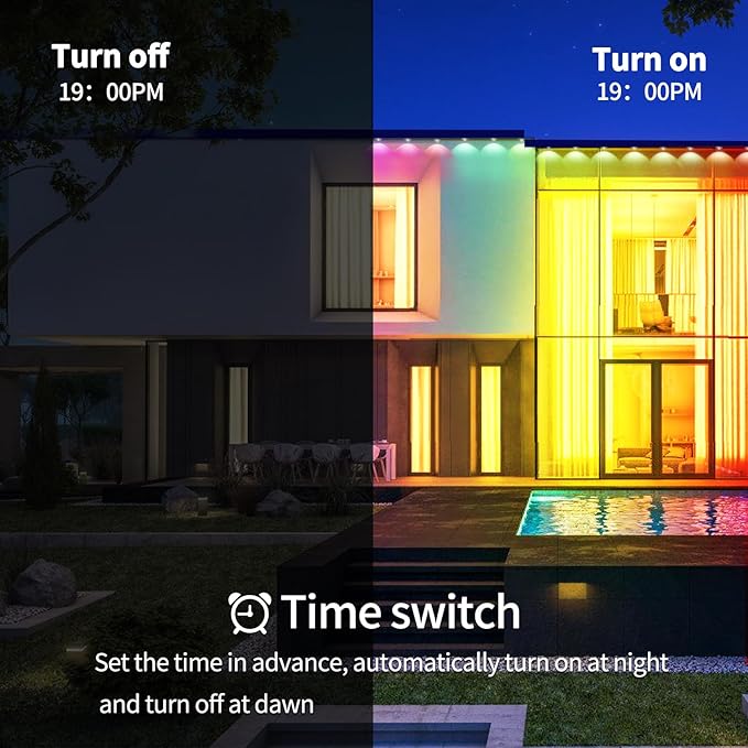 300ft Permanent Outdoor Light,RGB Eaves Lights with App Control Remote,DIY IP67 Waterproof Under Eave Lighting,Outside led Lights for House,Party,Christmas Decorations(2 Rolls 150FT)