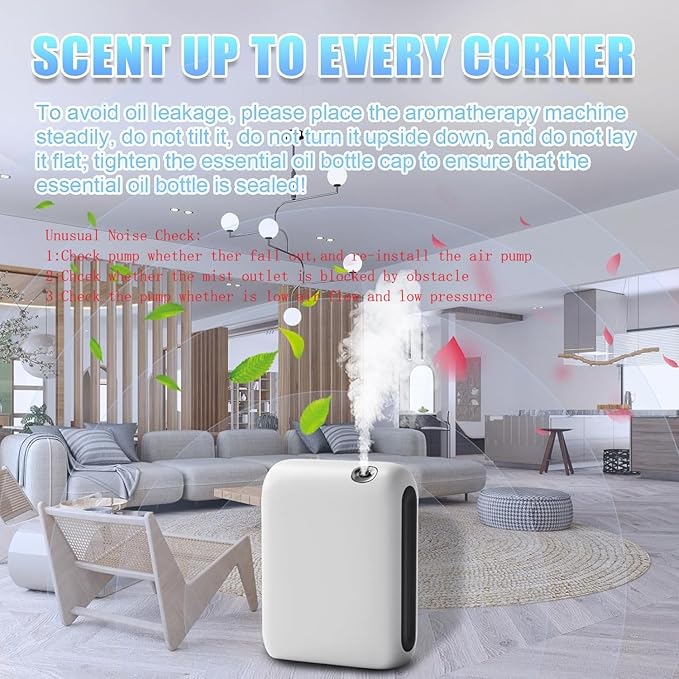 Waterless Diffuser for Home, Scent Air Machine for Home with Bluetooth-Connected 200ML, Whole House Air Freshener,App Control Hotel Collection Diffuser for Large Room, Office, Yoga Room, Livingroom