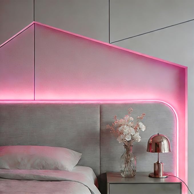 COB LED Strip Lights Pink 3.28ft, 5V Dimmable LED Light Strip, Flexible USB Light Strip for Cabinet, TV Backlighting, Bedroom, Kitchen, Home DIY Lighting