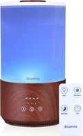 BlueHills Premium 4000 ml Tall Essential Oil Diffuser 4L 4 Liter 50 Hour Run with Remote Timer Aroma Humidifier 1 Gallon Big Capacity High Mist Output for Large Room Lights Dark Wood Grain XL T402