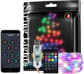BTF-LIGHTING RGB IC WS2812B USB Twinkle Smart Fairy Light String 16.4FT 50Pixels Transparent Wire Music Bluetooth Mesh APP IR Remote DIY Control Sync Color Chasing IP65 For Christmas Tree Bedroom DC5V