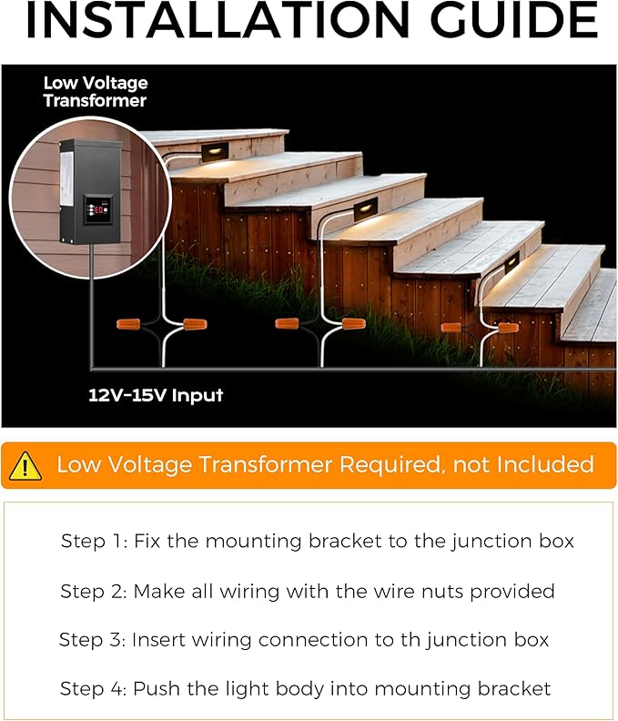 CLOUDY BAY 12V Low Voltage 3 Color Indoor and Outdoor LED Step Light,3000K/4000K/5000K,Stair Light,Oil Rubbed Bronze,3 Pack, Wet Location(Low Voltage Transformer is Required)