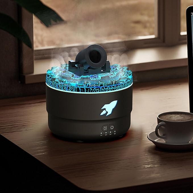 Aromatherapy Essential Oil Diffusers, 300ml High Mist Output Humidifiers for Large Room, with 7 Color LED Light, Quiet Air Diffuser Humidifier Night Light for Home (Black)