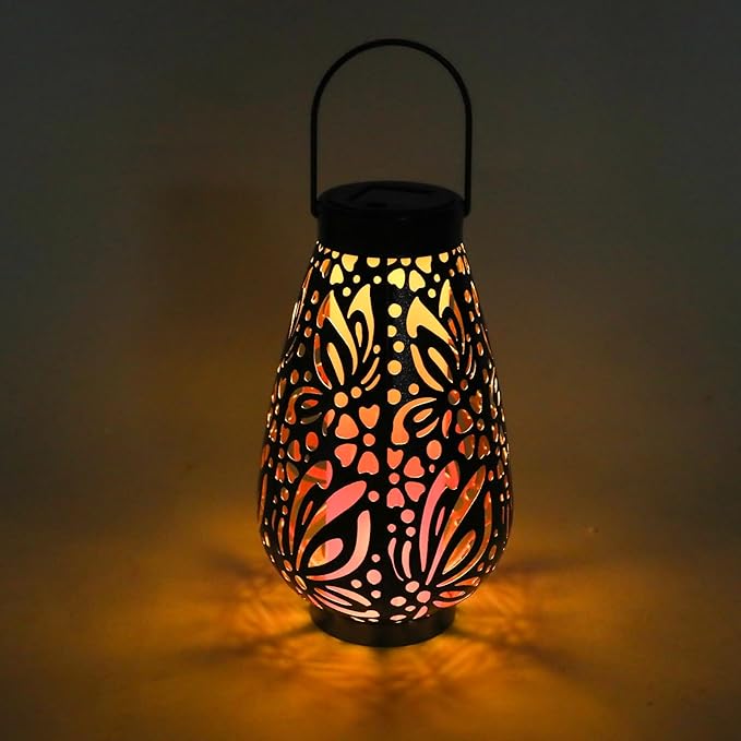 Afirst Solar Lanterns Outdoor, Hanging Solar Lights Waterproof Decorative Lanterns for Yard, Patio, Lawn, Tabletop, Pathway, Landscape, Garden Decor Gifts