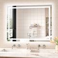 LED Mirror for Bathroom 40x32 Lighted Bathroom Vanity Mirrors with Lights, Brighter Frontlit and Backlit Anti-Fog Mirror, Tempered Glass, Dimmable 3 Colors Light Modes, Memory Function