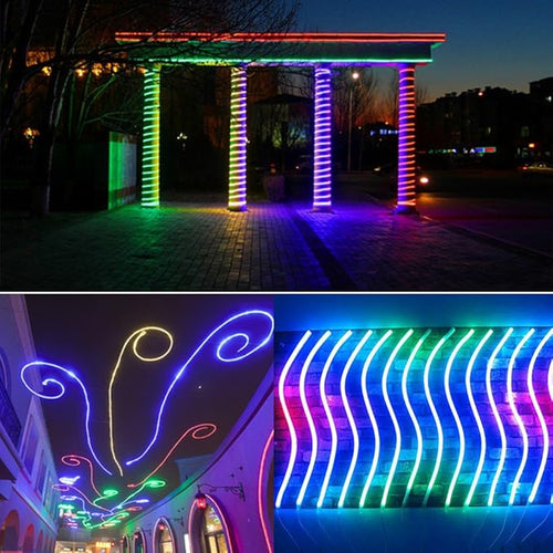 1/2" Rope Lights, 16.4ft 2-Wire Waterproof LED Rope Light Kit, 110V-120V PVC 30 LED/M Tube Lights Strip for Background, Outdoor, Christmas, Home Decoration(Multi-Color)