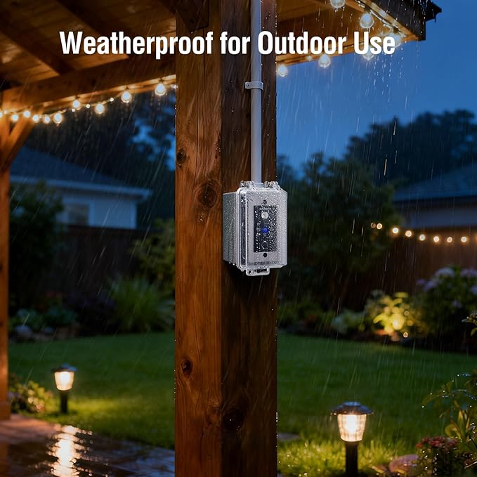 SURAIELEC 20A Heavy Duty Dusk to Dawn Light Sensor Timer Switch, 2400W Hardwired Weatherproof Photocell Controller for Outdoor Security Lighting, Floodlights, Patio Lights, Christmas Decorations