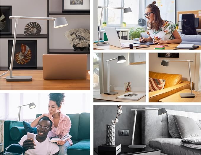 BLACK+DECKER Verve Designer Desk Lamp with USB Charging Port, True White LED + 16M RGB Colors