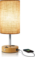 Table Lamp with Motion Sensor or Constant on Mode, USB Lamp Include One LED Bulb, Built in 1 USB Port & 1AC Outlet, Bedside Lamp Idea for Bedroom, Hallway, Bath Room